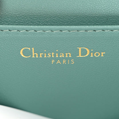 Christian Dior Grained Calfskin Supple Cannage Caro Compact Wallet Vert Tundra 6 of 8