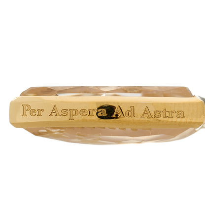 Foundrae 18K Yellow Gold Diamond Quartz Large Per Aspera Ad Astra Sealed Gemstone Crest Pendant 5 of 6