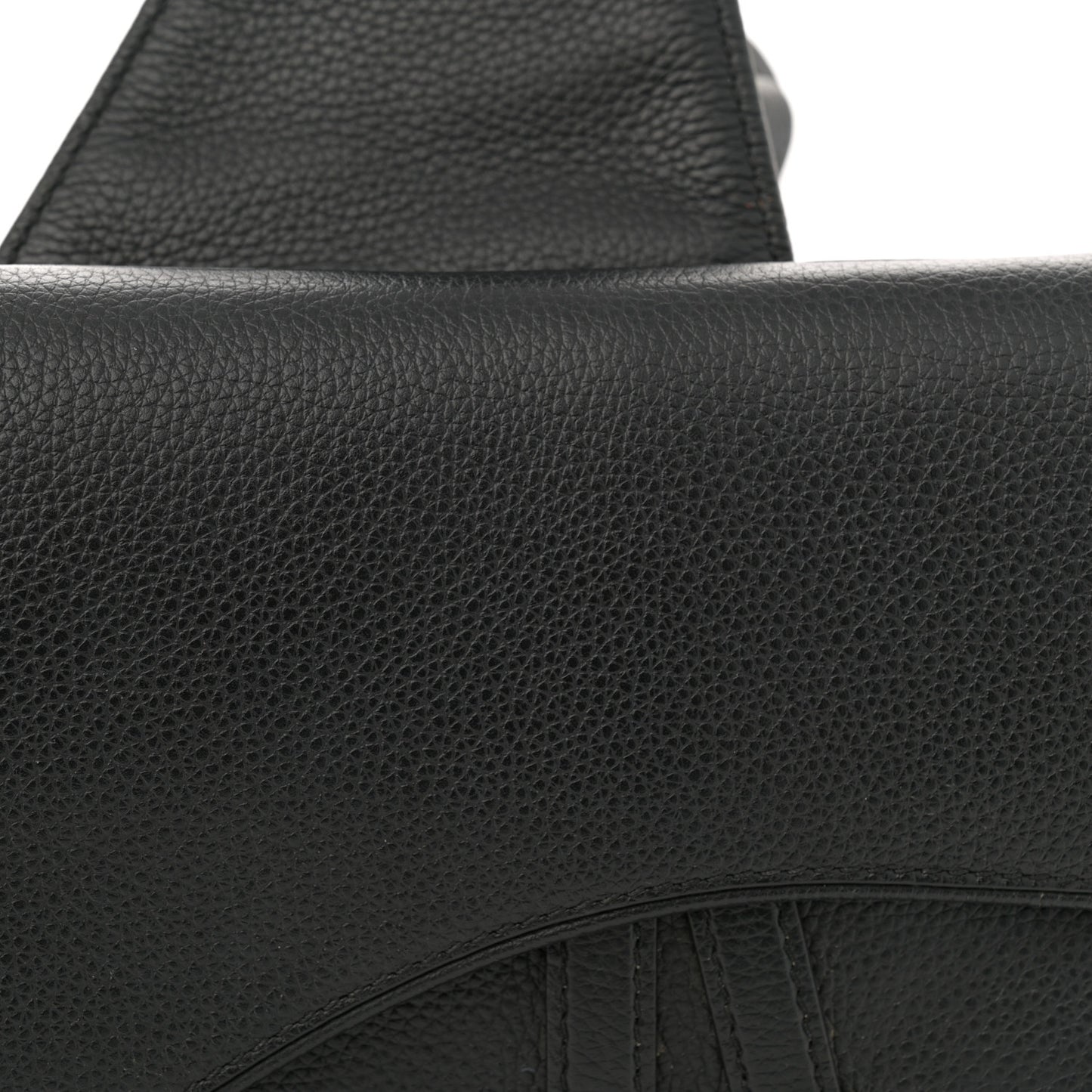 Grained Calfskin Mens Saddle Bag Black