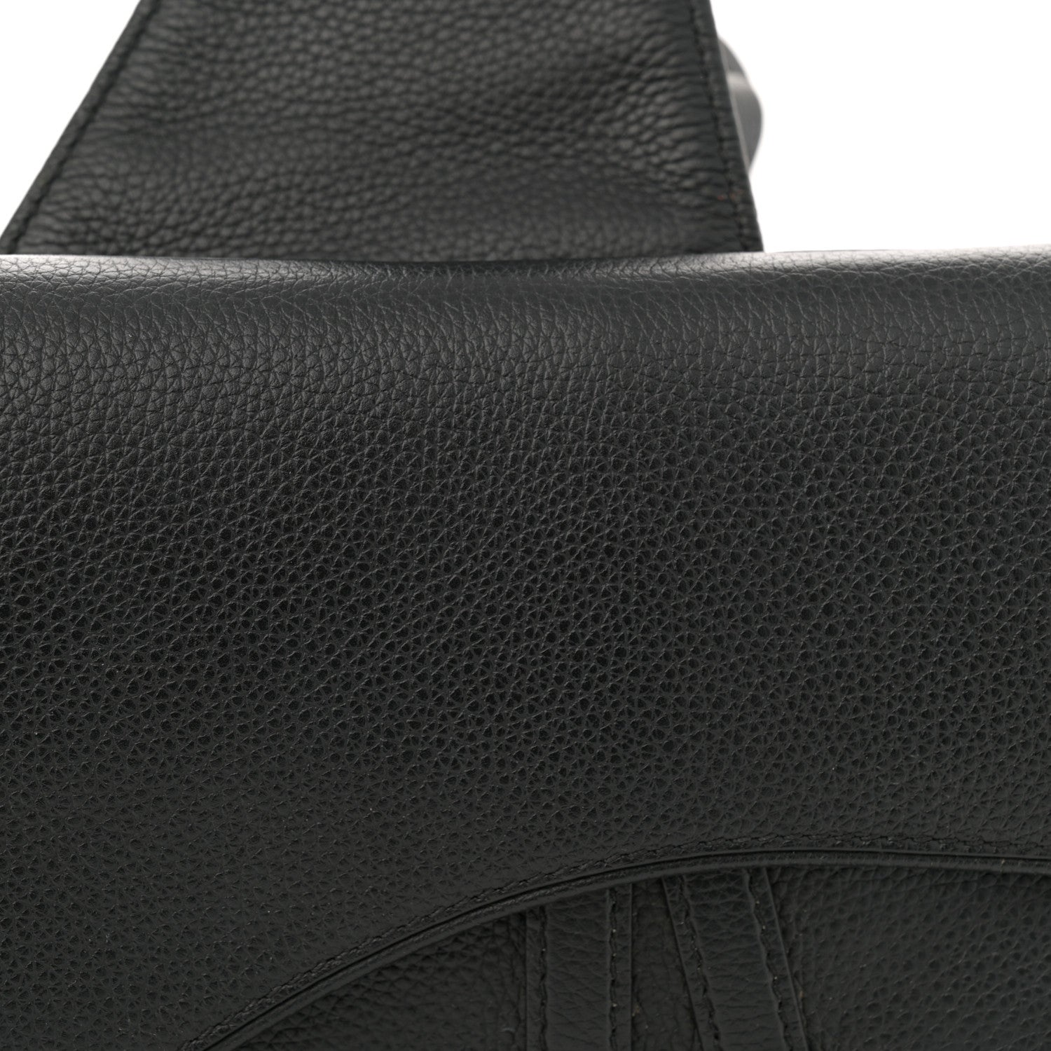 Christian Dior Grained Calfskin Mens Saddle Bag Black 8 of 14