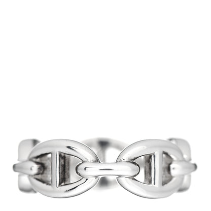Hermes Sterling Silver PM Chaine d'Ancre Enchainee Band Ring 53 6.5 3 of 5