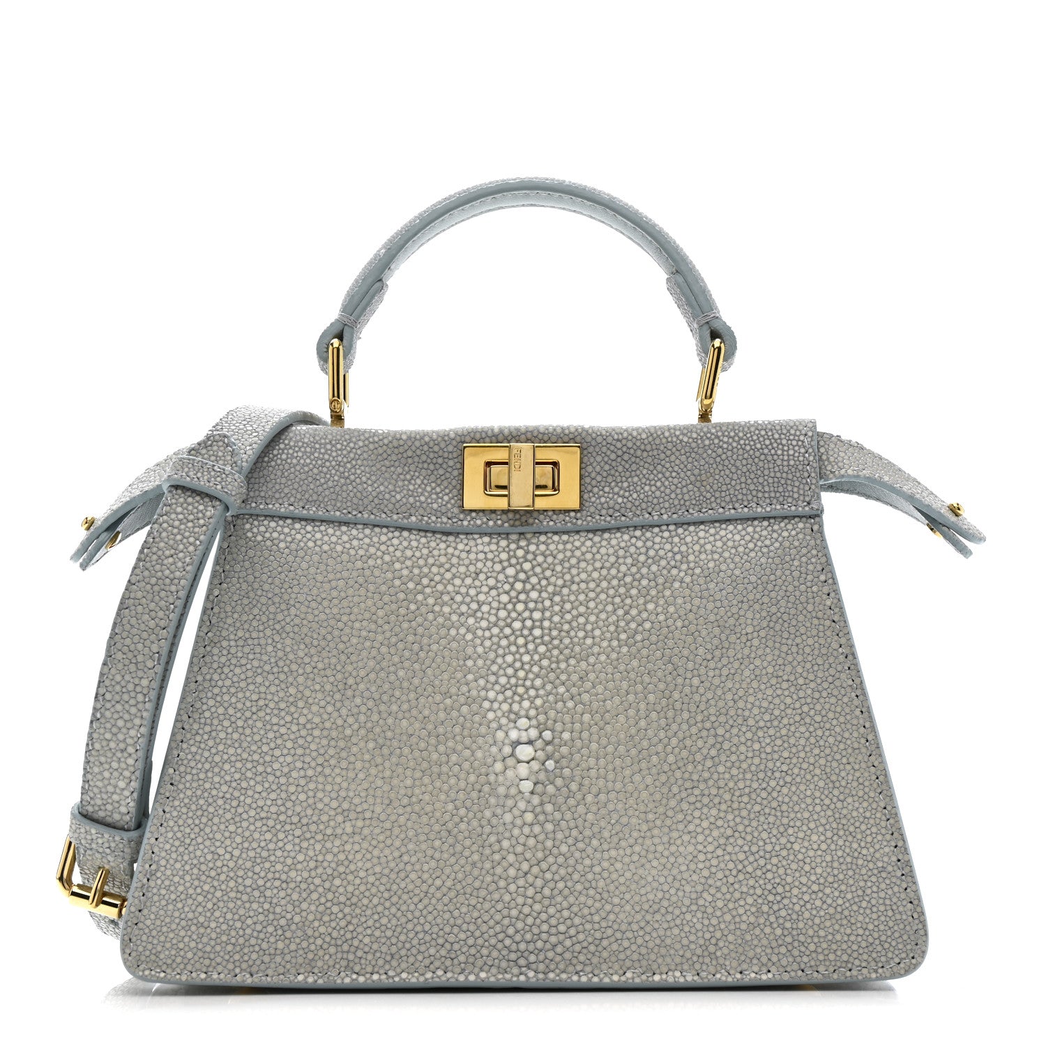 Fendi Stingray Shiny Nappa Petite Peekaboo I SEE U Satchel Anice 1 of 15