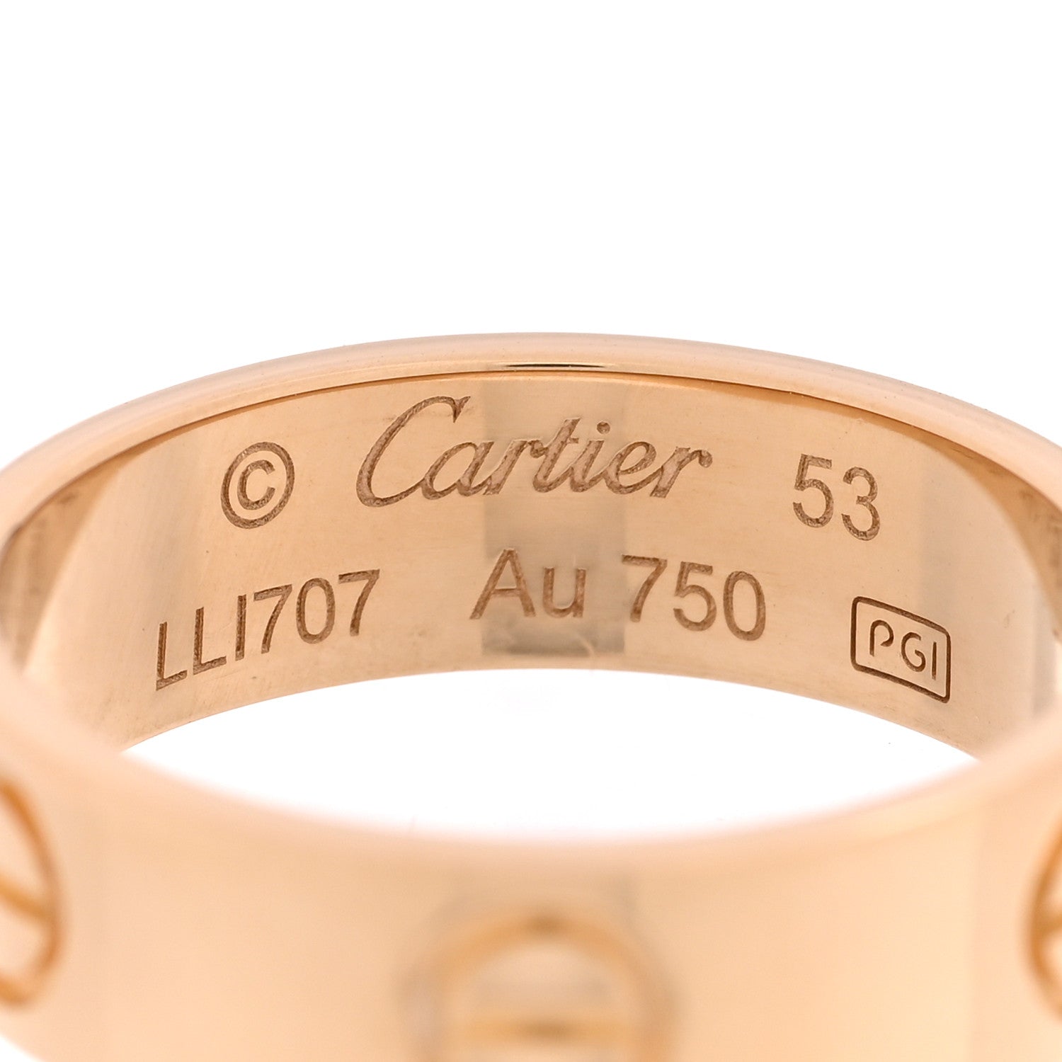 Cartier 18K Yellow Gold 5.5mm LOVE Ring 53 6.5 4 of 5