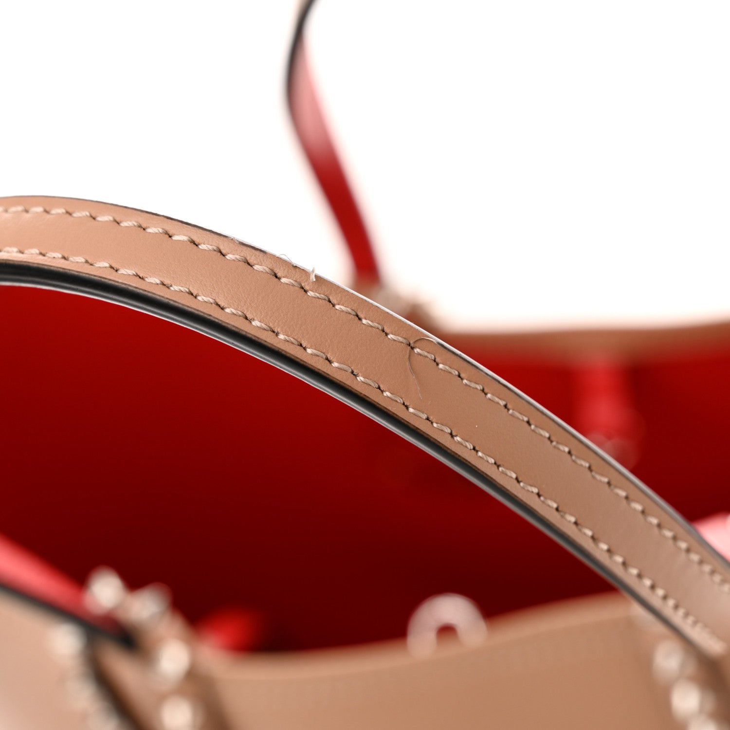 Christian Louboutin Calfskin Empire Spikes Small East West Cabata Tote Nude 12 of 12
