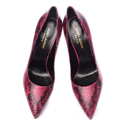 Saint Laurent Python Calfskin Embossed Classic Paris 105 Pumps 39 Fuchsia 10 of 11