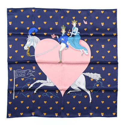 Hermes Silk Tea Time Scarf 70 Marine Vieux Rose 1 of 4