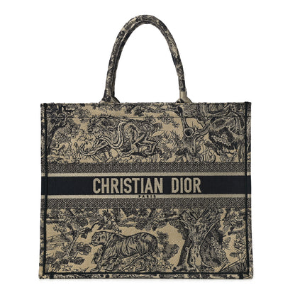 Christian Dior Canvas Embroidered Large Dioriviera Toile De Jouy Book Tote Black 1 of 9