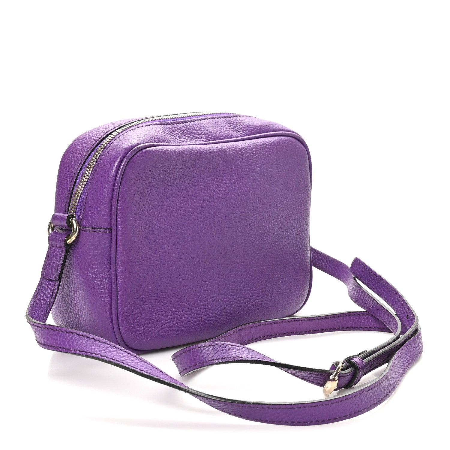 Gucci Pebbled Calfskin Small Soho Disco Bag Shine Purple 3 of 10