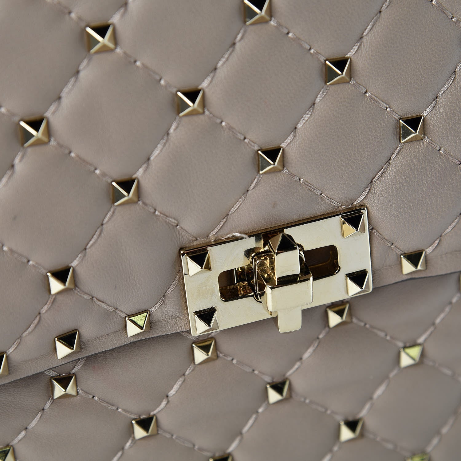 Valentino Garavani Nappa Large Rockstud Spike Shoulder Bag Poudre 12 of 14
