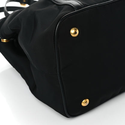 Prada Tessuto Nylon Vitello Daino Tote Black 9 of 10