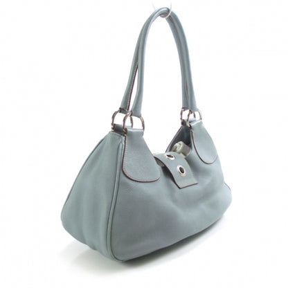 Prada Vitello Daino Shoulder Bag Blue 3 of 11
