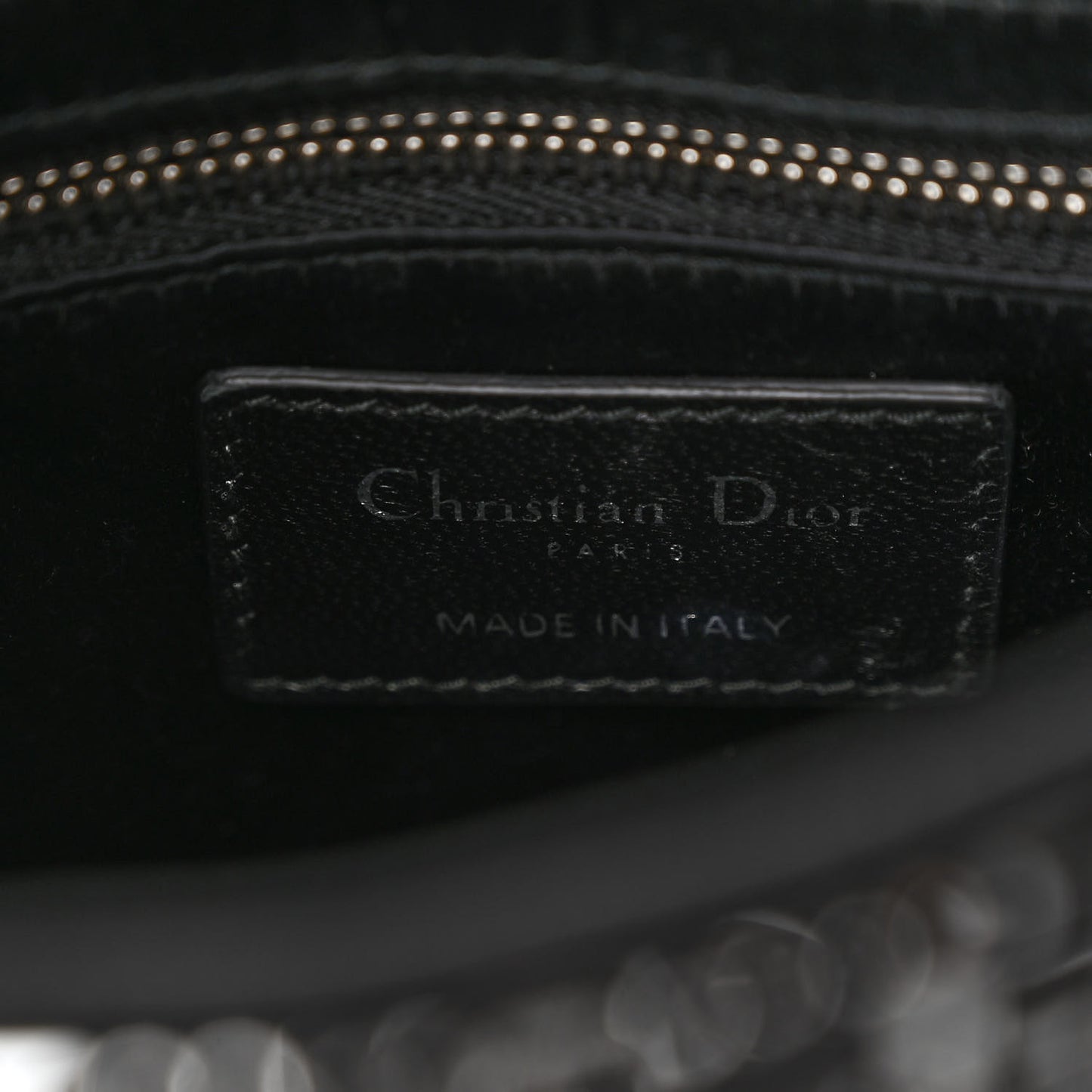 Satin Crystal Cannage Mini Lady Dior Black