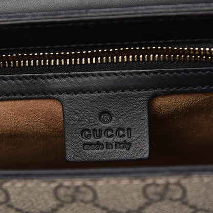 Gucci GG Supreme Monogram Calfskin Medium Padlock Shoulder Bag Beige Black Cuir 6 of 8
