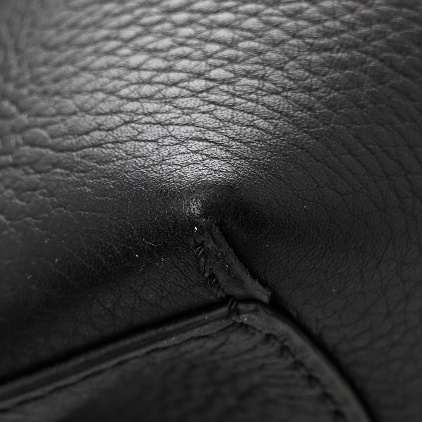 Grained Calfskin Rockstud Shoulder Tote Black