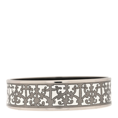 Hermes Enamel Printed Wide Balcons du Guadalquivir Bracelet 70 Silver 1 of 5