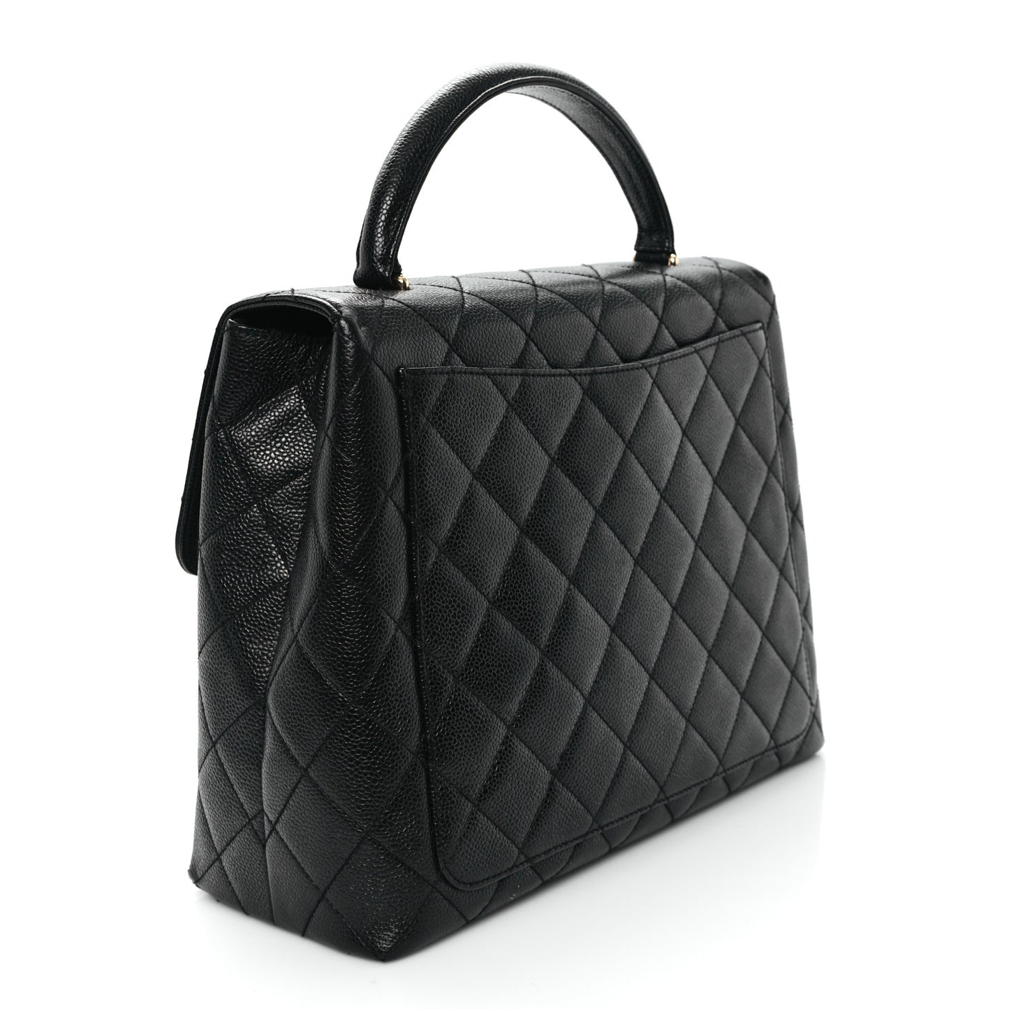 Caviar Quilted Jumbo Kelly Flap Black