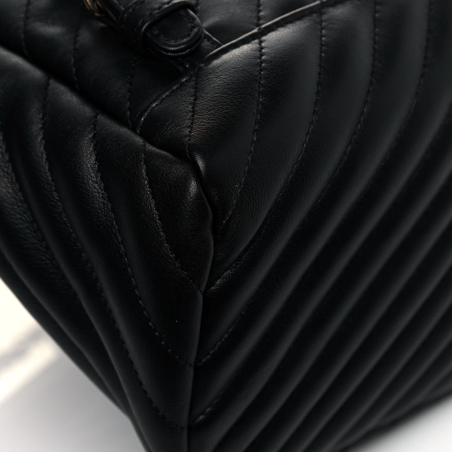 Calfskin Chevron Quilted Large Urban Spirit Backpack Black