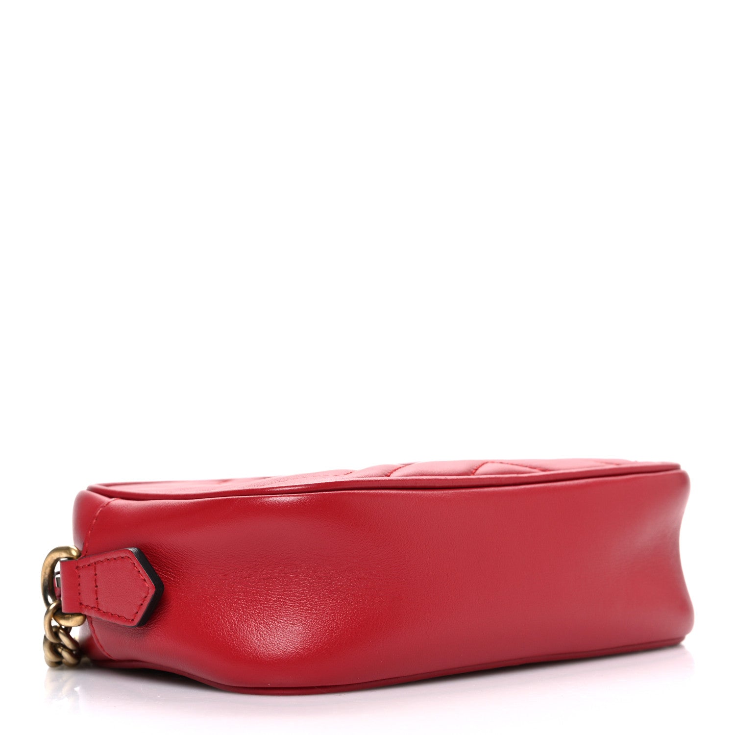 Gucci Calfskin Matelasse Mini GG Marmont Chain Shoulder Bag Hibiscus Red 4 of 10