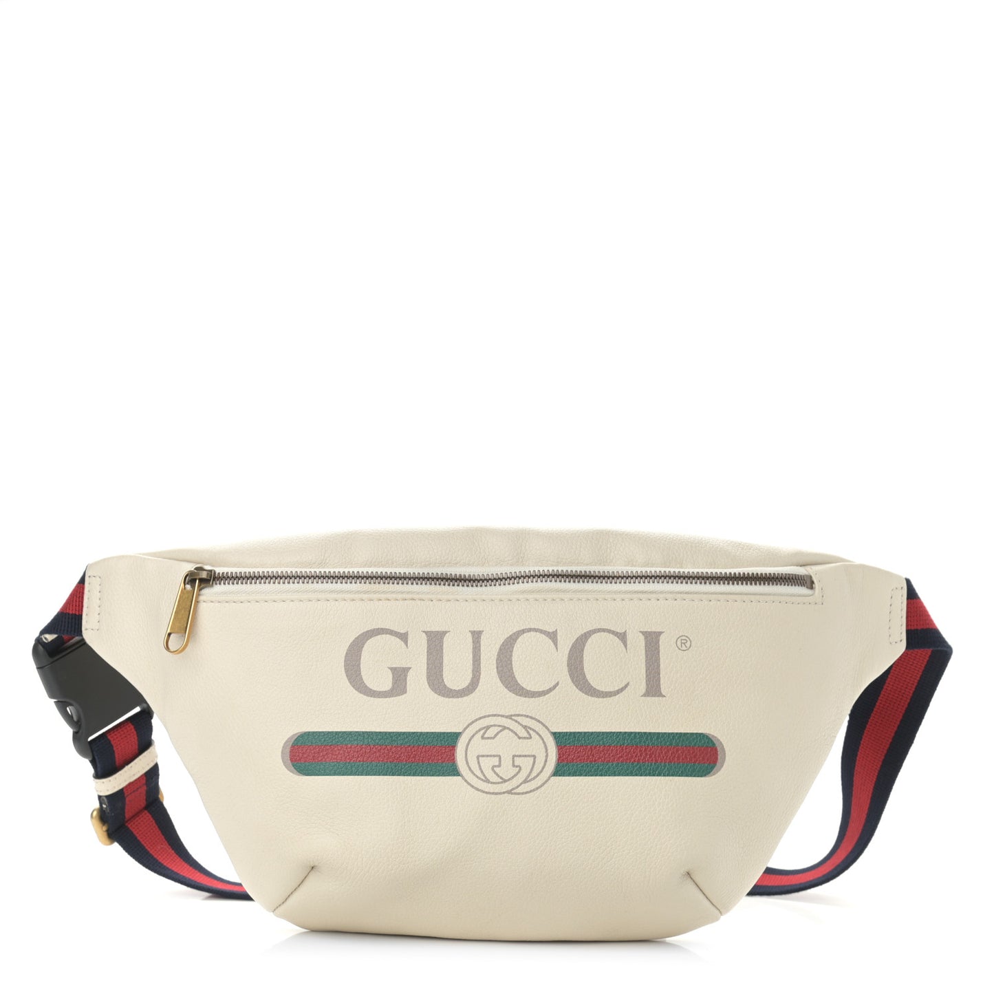 Grained Calfskin Logo Belt Bag White