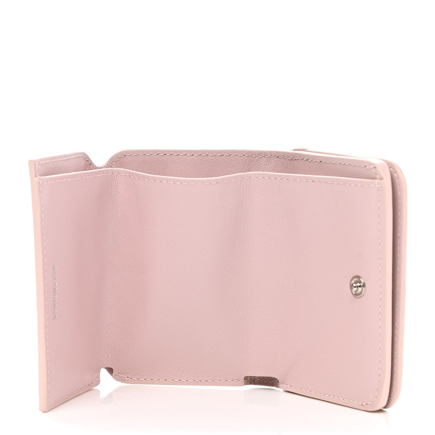 Flat Calfskin Logo Mini Cash Wallet Light Rose Black