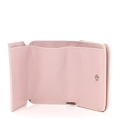 Balenciaga Flat Calfskin Logo Mini Cash Wallet Light Rose Black 5 of 8