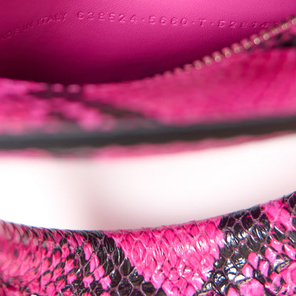 Balenciaga Calfskin Python Effect Neo Classic Silver Hardware Mini City Fuchsia Black 7 of 10