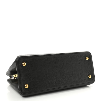Louis Vuitton Taurillon Capucines MM Black Fuchsia 4 of 10