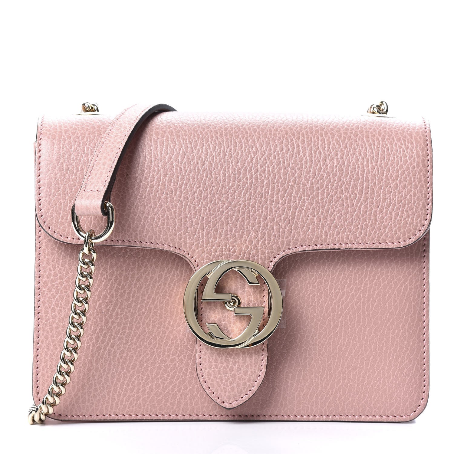 Gucci Dollar Calfskin Small Interlocking G Shoulder Bag Soft Pink 1 of 9