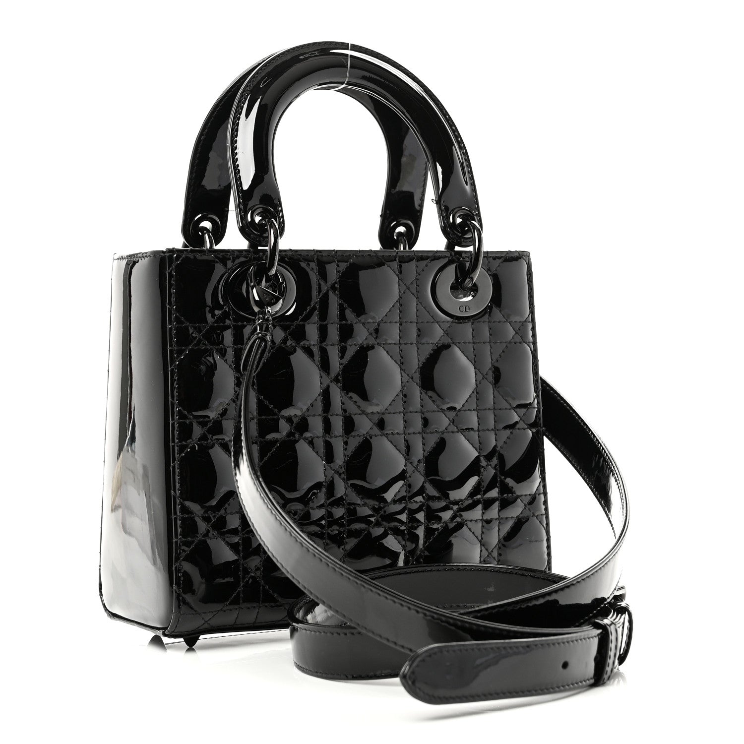 Christian Dior Ultraglossy Patent Cannage Small Lady Dior Black 3 of 10