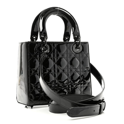 Christian Dior Ultraglossy Patent Cannage Small Lady Dior Black 3 of 10
