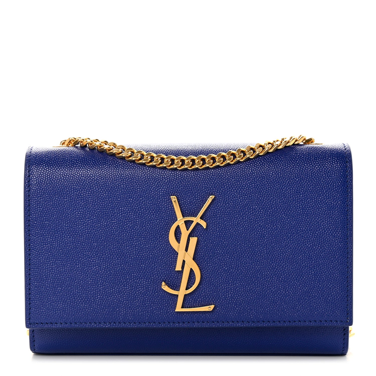 Saint Laurent Grain De Poudre Small Classic Monogram Kate Satchel Royal Blue 1 of 10