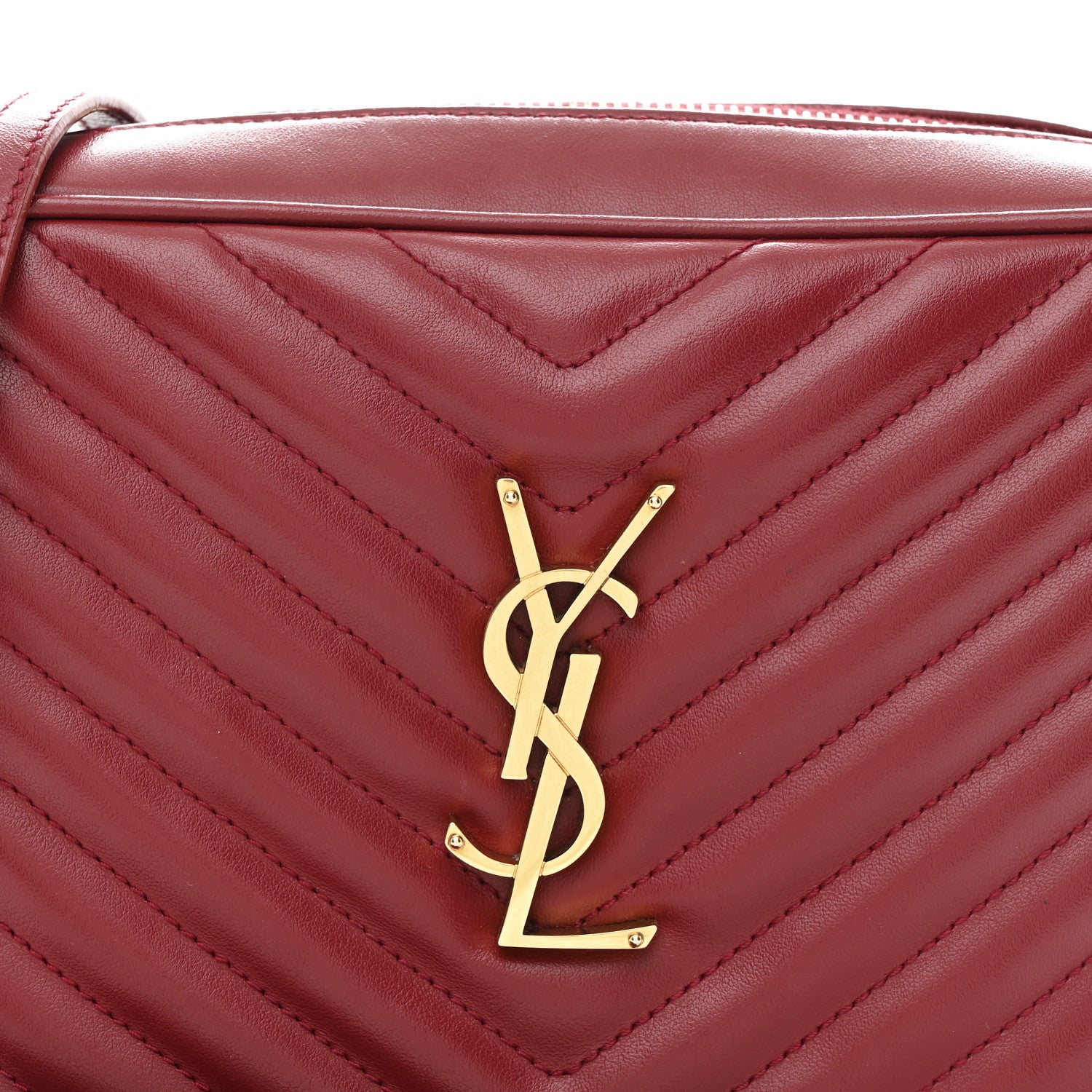 Saint Laurent Calfskin Matelasse Monogram Lou Camera Bag Rouge Eros 8 of 10