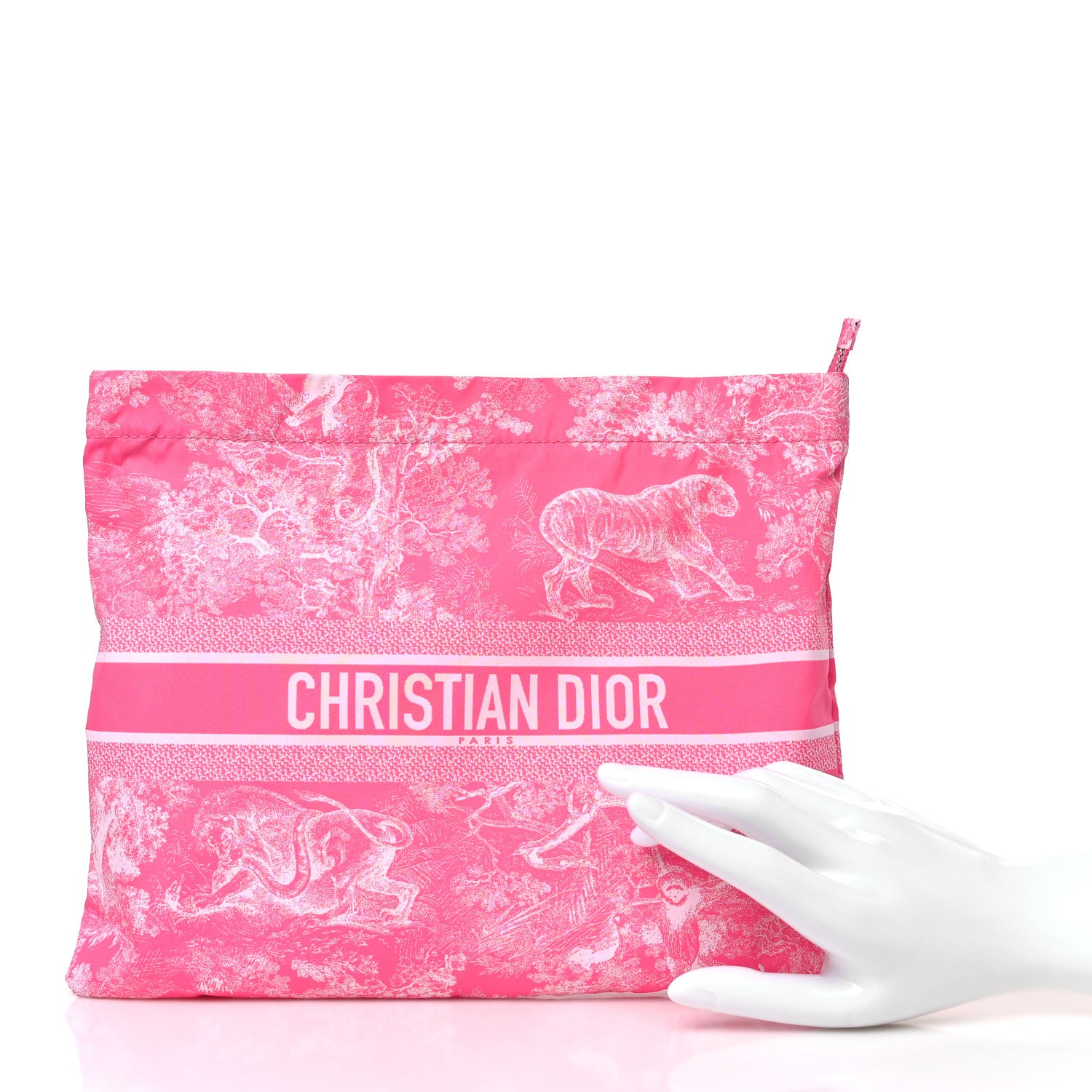 Christian Dior Embroidered Toile De Jouy Diortravel Zipped Pouch Pink 2 of 9