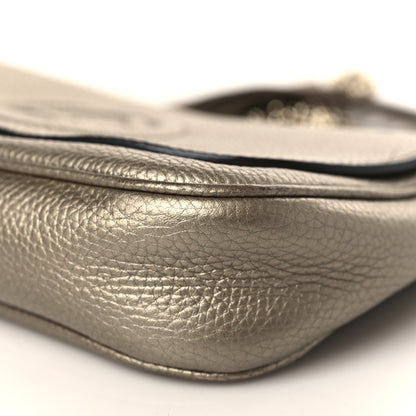 Gucci Metallic Pebbled Calfskin Medium Soho Flap Crossbody Golden Beige 9 of 9