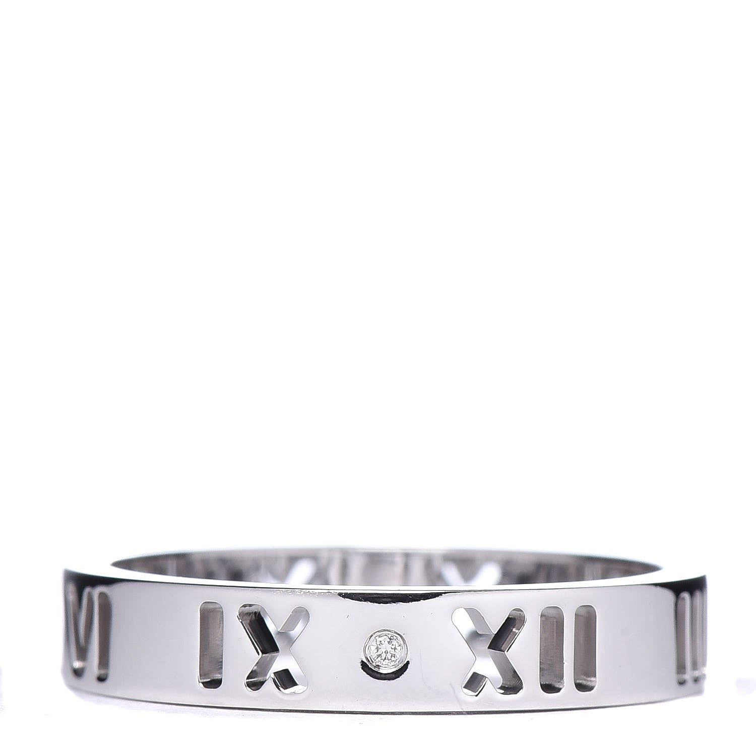 Tiffany 18K White Gold Diamond Atlas Pierced Ring 51 5.75 1 of 5