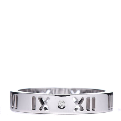 Tiffany 18K White Gold Diamond Atlas Pierced Ring 51 5.75 1 of 5