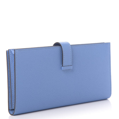 Hermes Epsom Bearn Gusset Wallet Bleu Paradis 3 of 10