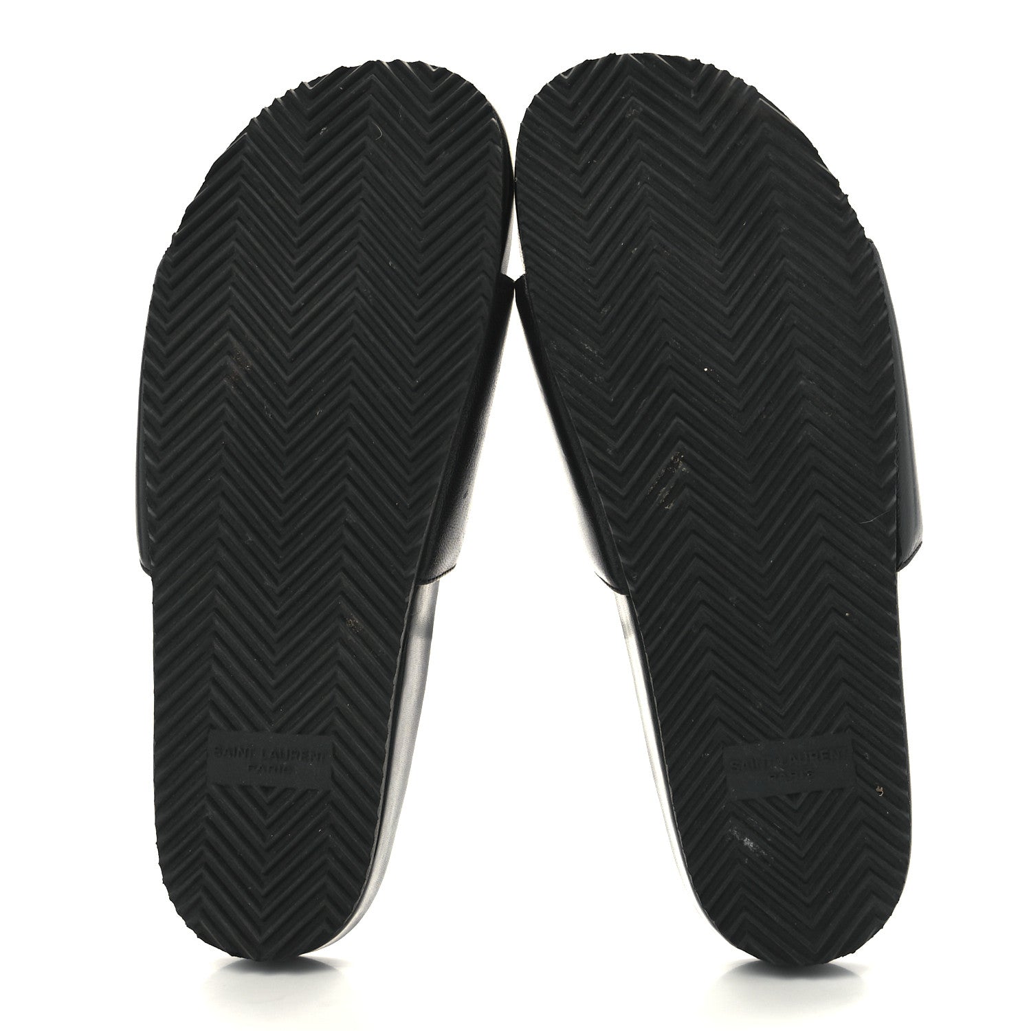 Saint Laurent Calfskin Monogram Jimmy Joan Slide Sandals 38.5 Black 5 of 9