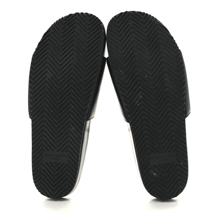 Saint Laurent Calfskin Monogram Jimmy Joan Slide Sandals 38.5 Black 5 of 9