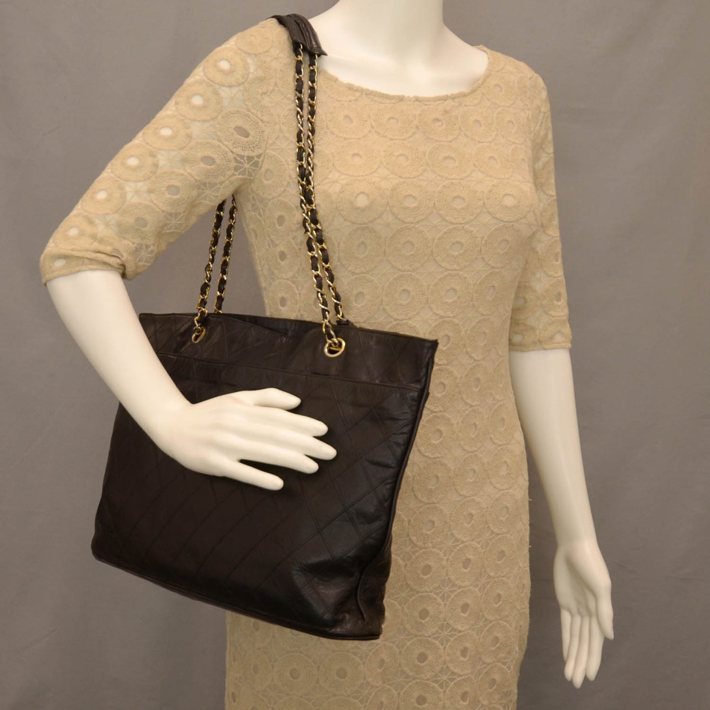 Calfskin Shopper Tote Black