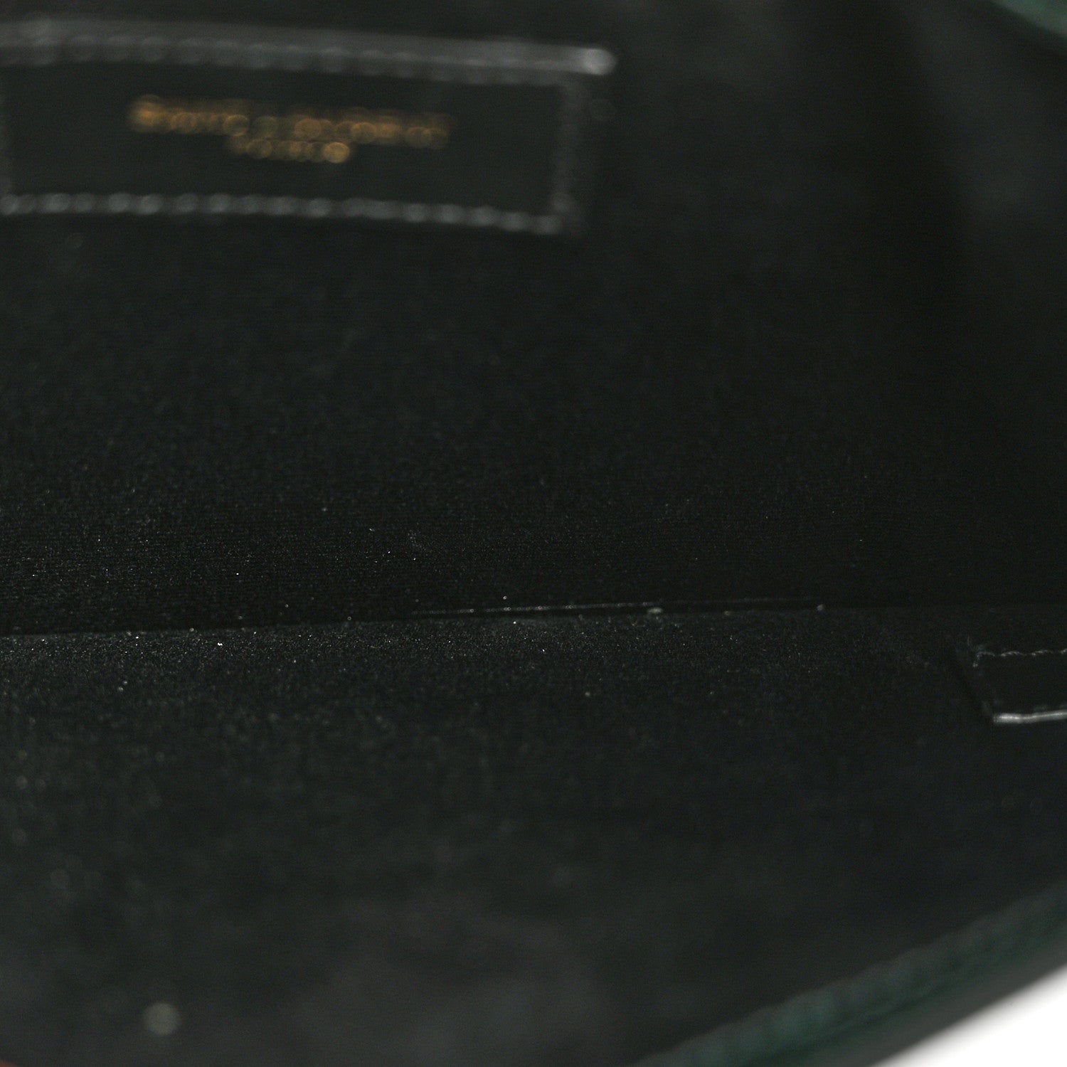 Saint Laurent Calfskin Crocodile Embossed Uptown Monogram Clutch  Dark Mint 5 of 7