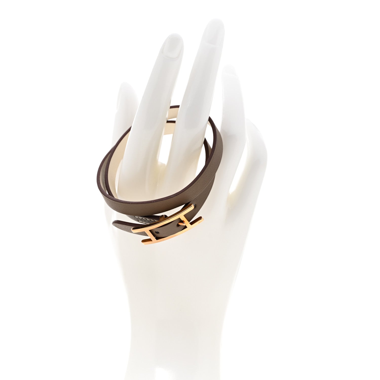 Hermes Swift Behapi Double Tour Bracelet T4 Etoupe Nata 2 of 5