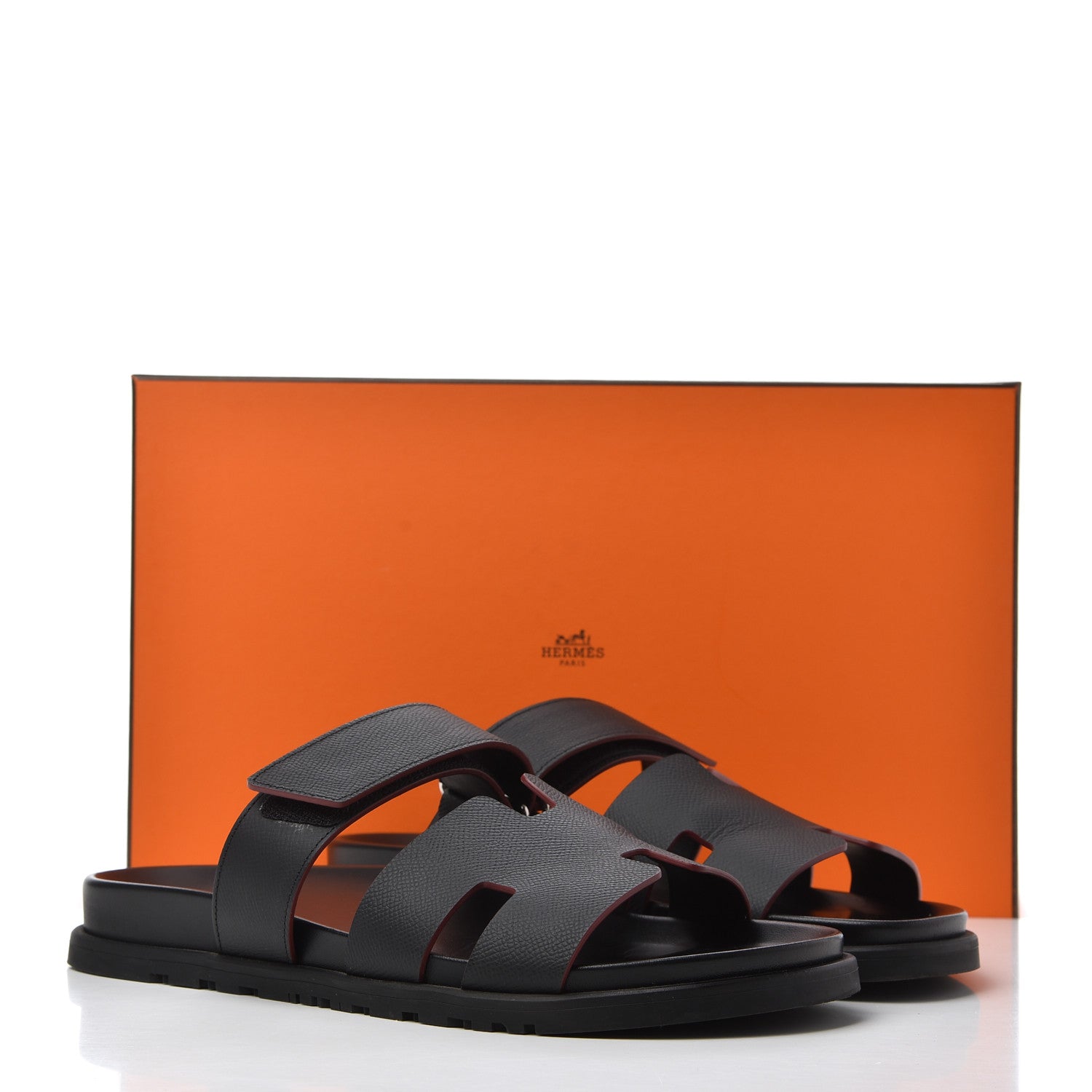 Hermes Epsom Mens Chypre Sandals 43 Black 15 of 15