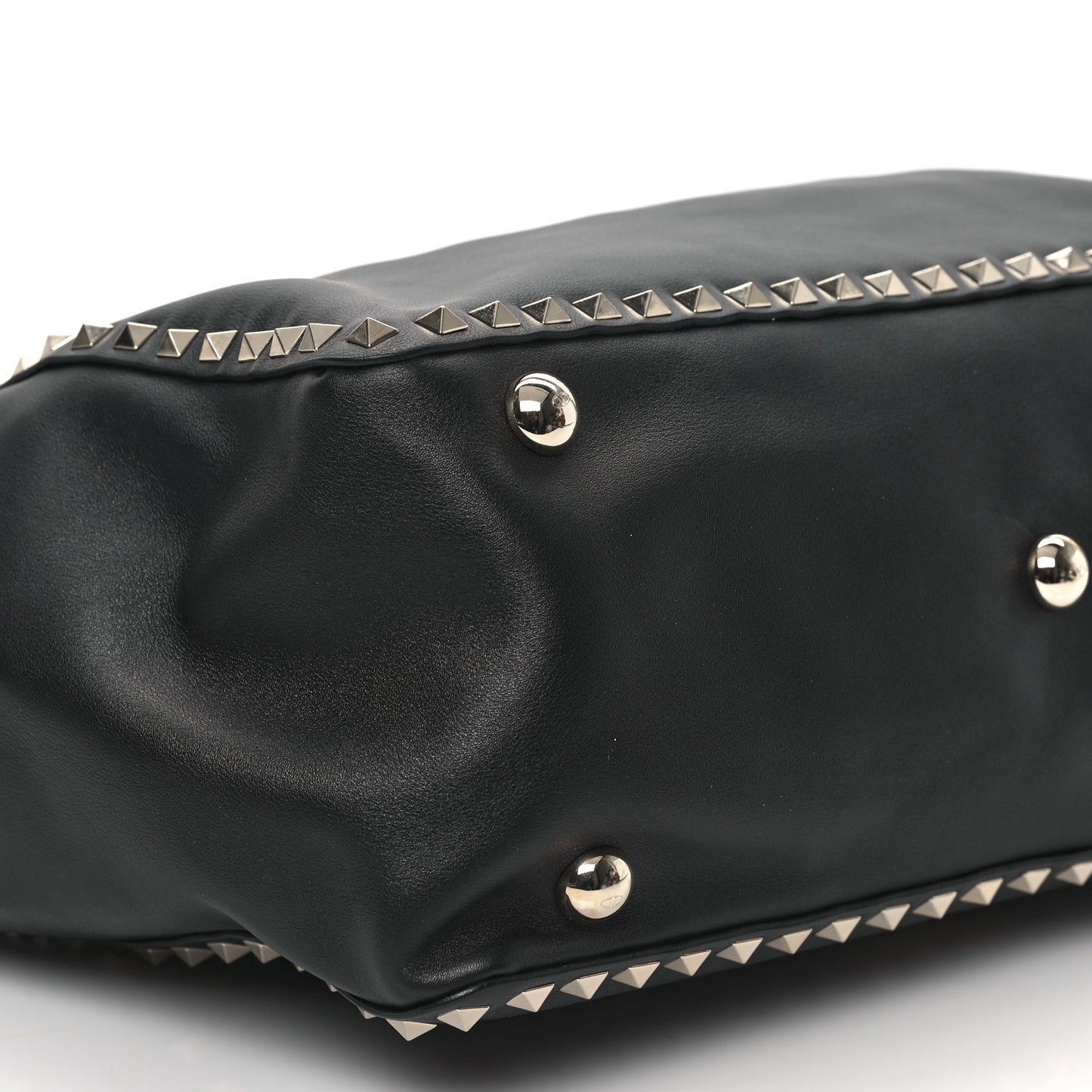Vitello Medium Rockstud Tote Black