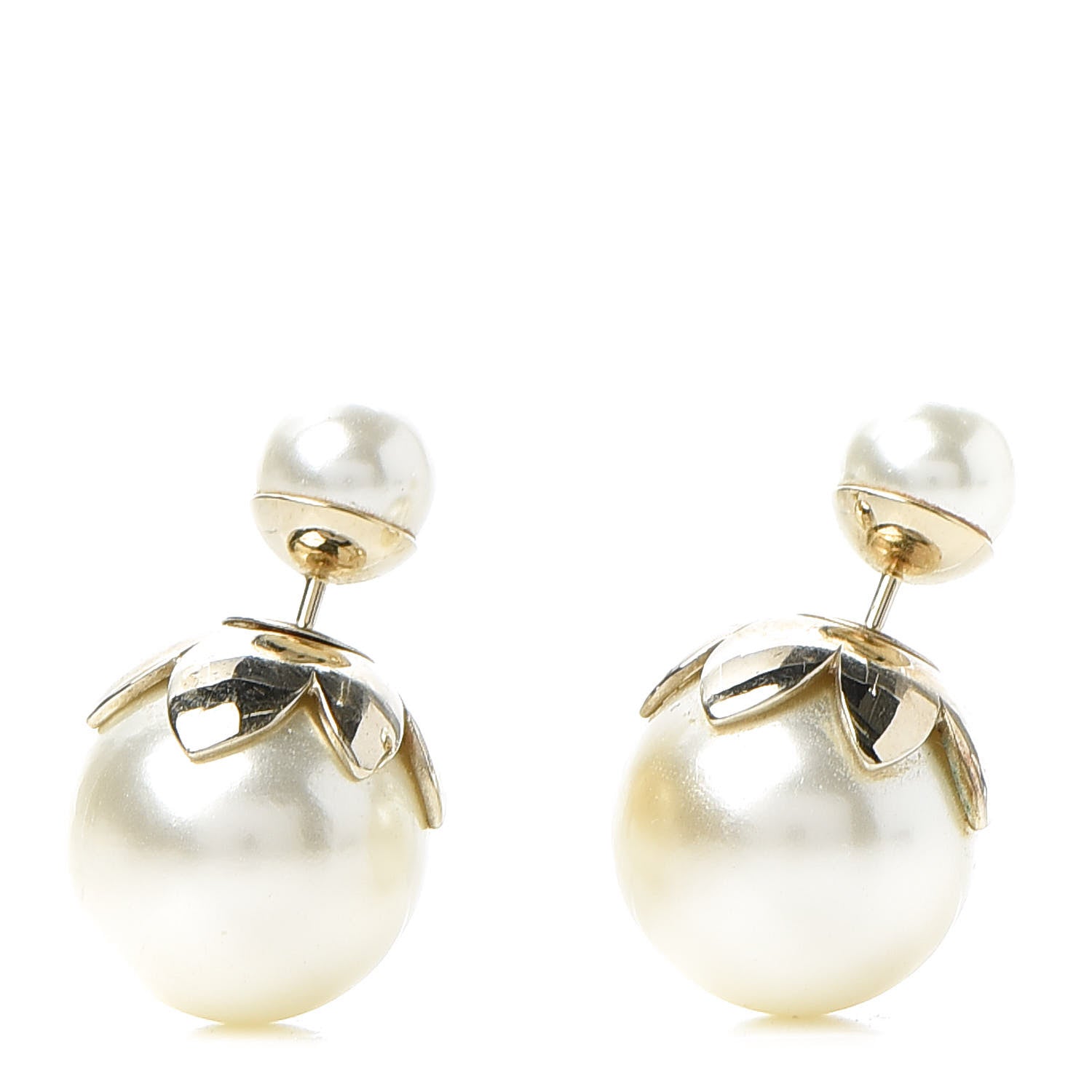 Christian Dior Pearl Mise En Dior Tribal Earrings Gold 1 of 5