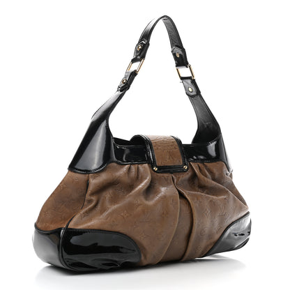 Louis Vuitton Monogram Embossed Polly Hobo Taupe 2 of 8