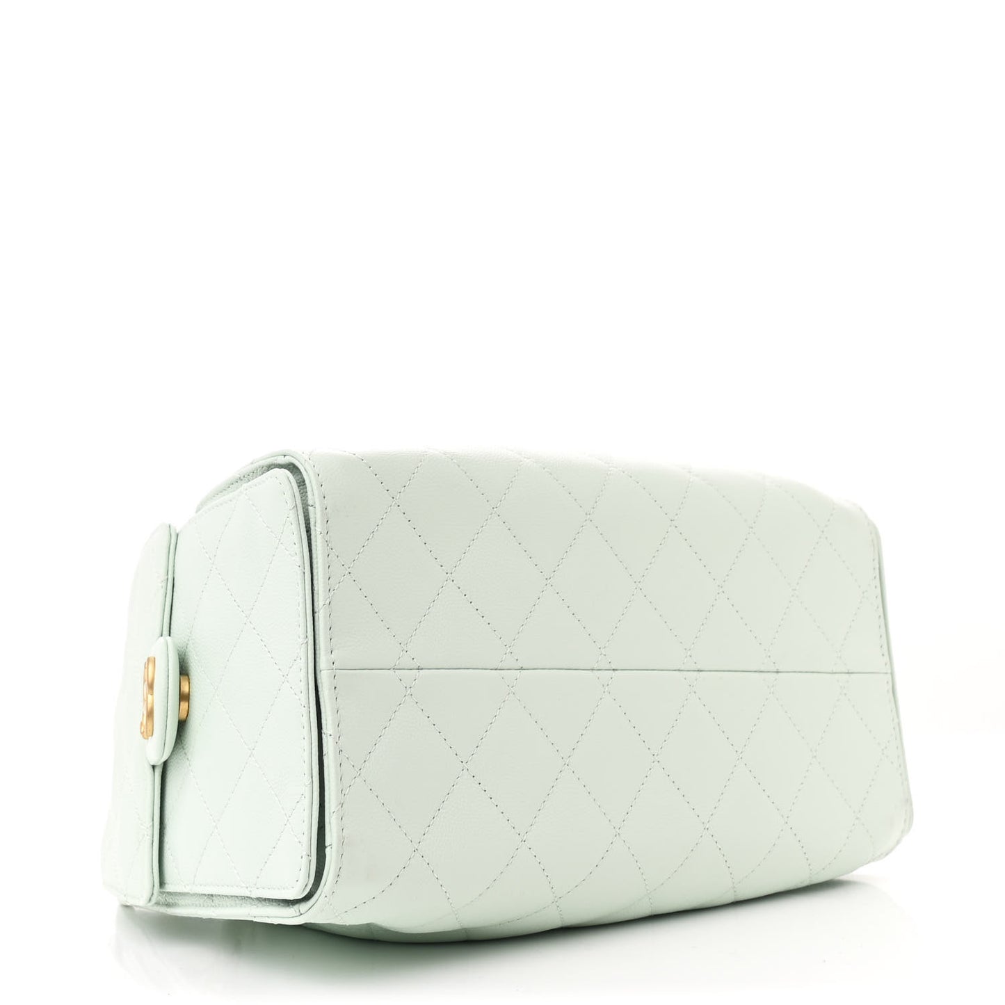 Caviar Quilted Small Chanel 25 Handbag Light Green