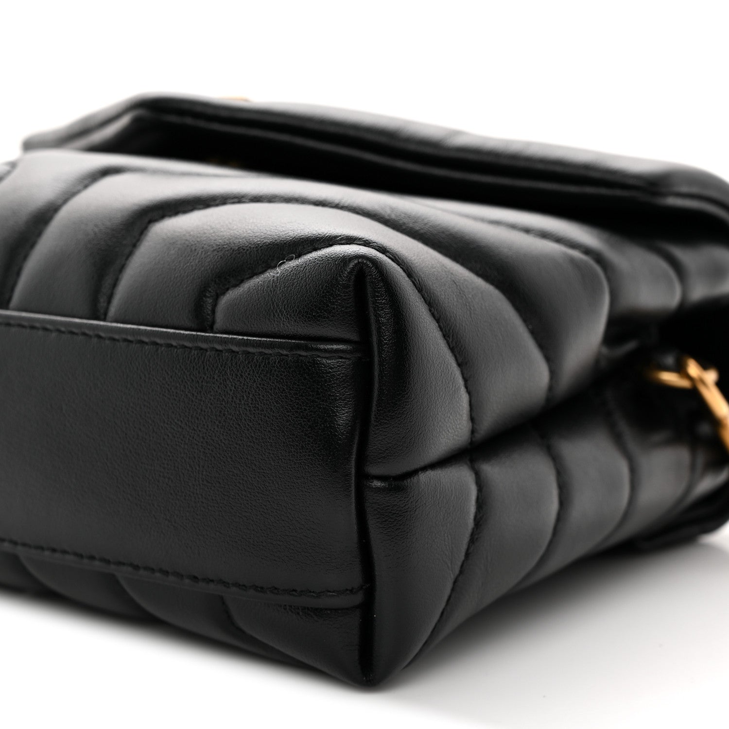 Saint Laurent Calfskin Y Quilted Monogram Toy Loulou Crossbody Bag Black 9 of 12