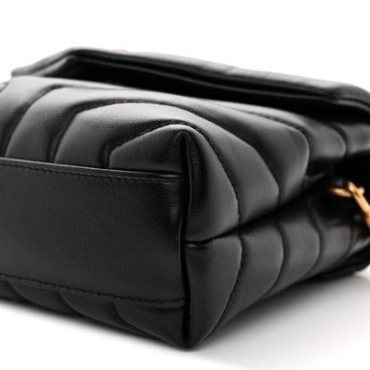 Saint Laurent Calfskin Y Quilted Monogram Toy Loulou Crossbody Bag Black 9 of 12