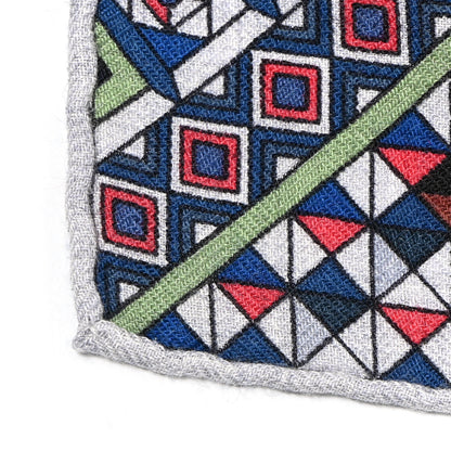 Hermes Cashmere Silk Le Jaguar Et Le Colibri Shawl 140 Gris Chine Bleu Acajou 5 of 12